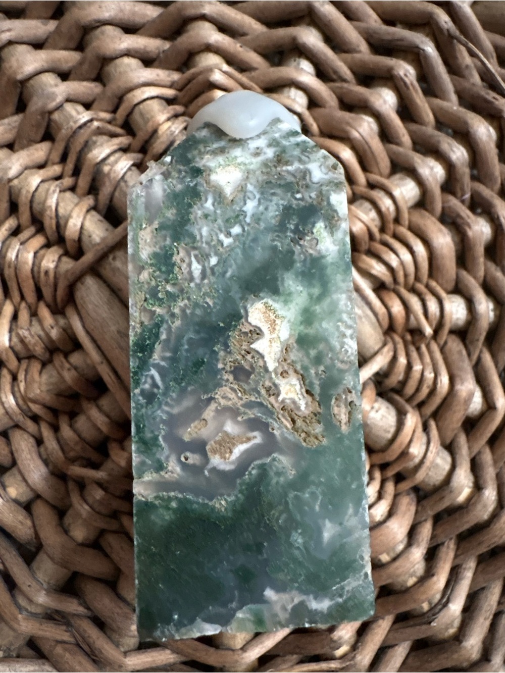 Green Moss Agate Decorative Stone Accent